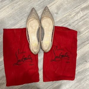 Authentic Christian Louboutin gold glitter flats size 41 /10